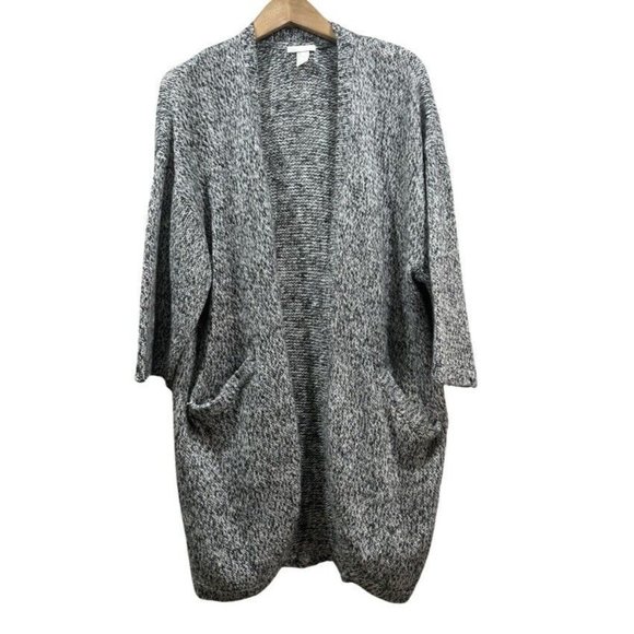 H&M Sweaters - H&M Womens Chunky Knit Open Long Duster Cardigan Sweater Heathered Gray Size L
